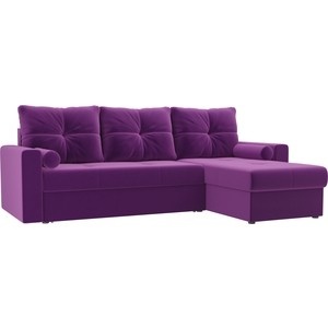 Угловой диван артмебель верона микровельвет фиолетовый правый угол preview 1
