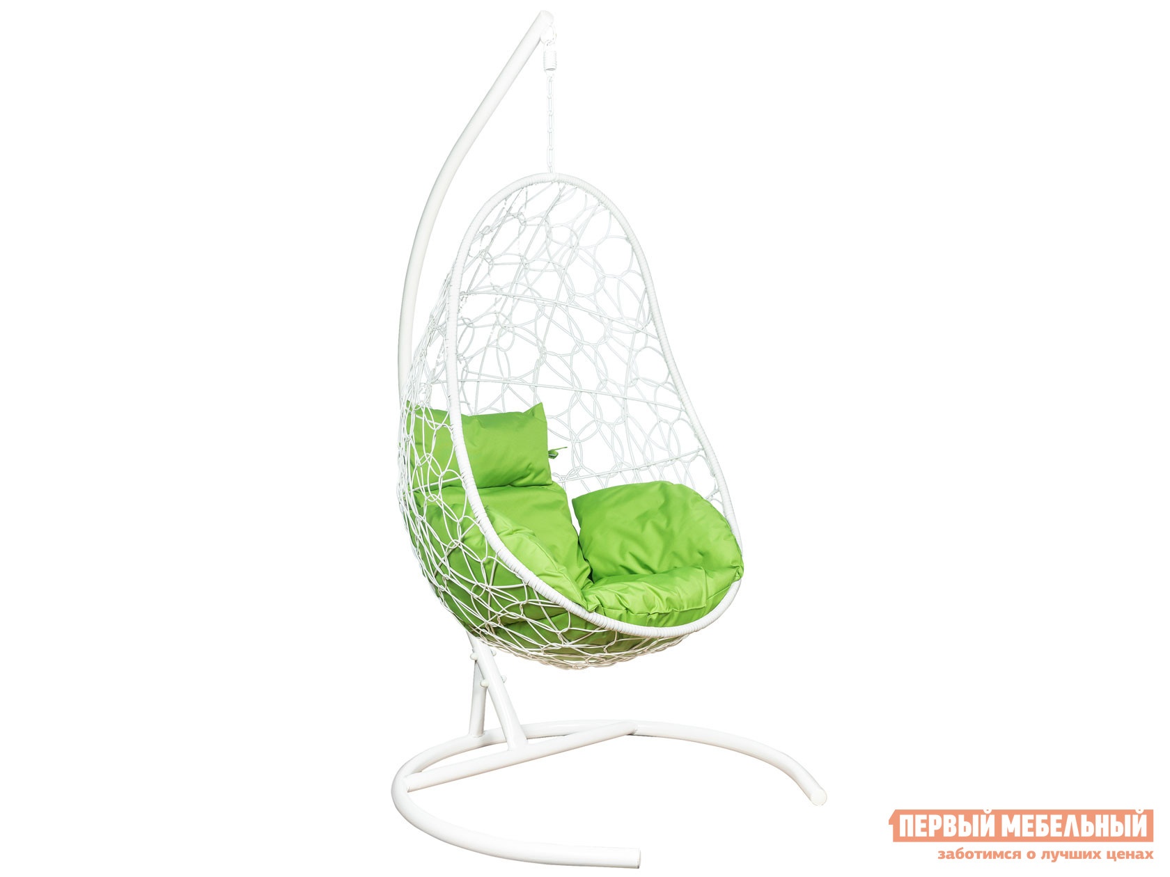 Подвесное кресло подвесное кресло leset ажур белый, ротанг зеленое яблоко, ткань preview 1