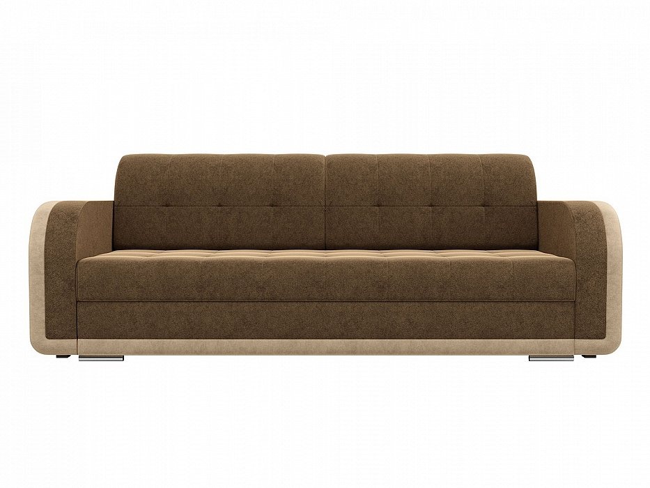 Прямой диван марсель микровельвет коричневый бежевый preview 1