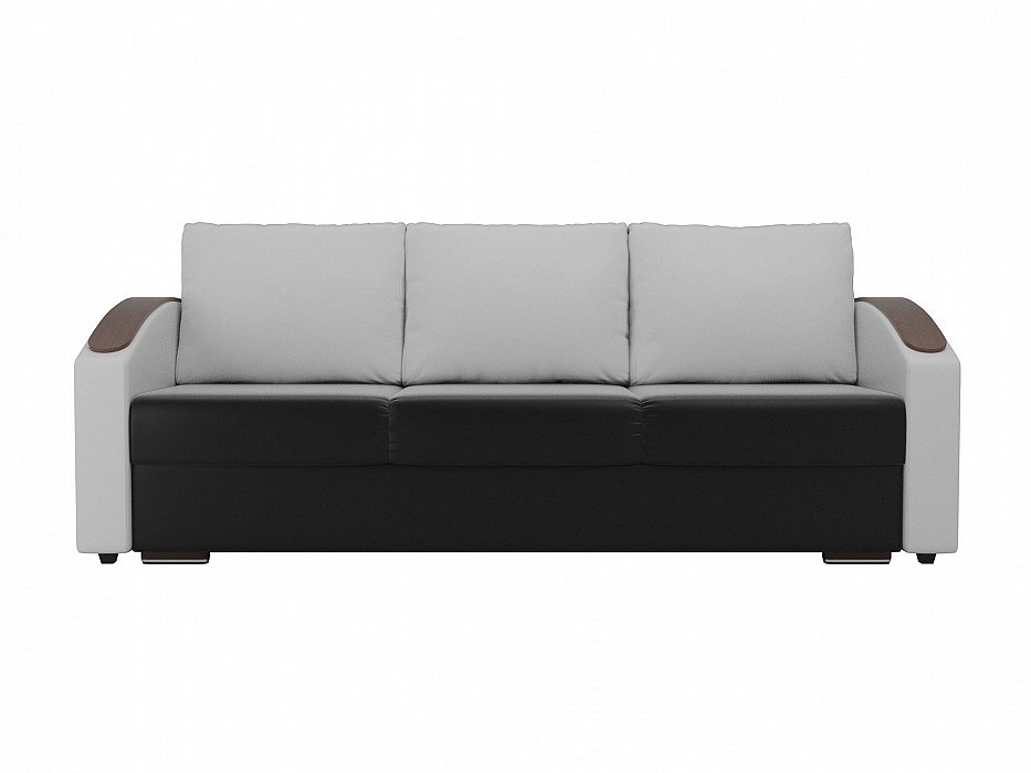 Прямой диван монако slide экокожа черный белый preview 1