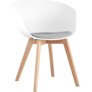 Кресло stool group libra белое с подушкой, деревянные ножки preview 1