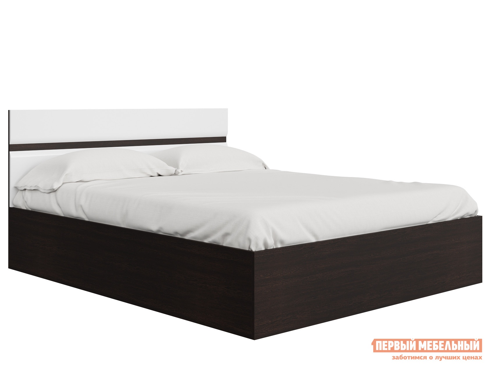 Двуспальная кровать кровать ненси венге белый глянец, 1400 х 2000 мм, без подъемного механизма preview 1