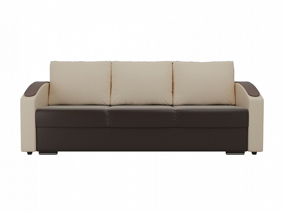 Прямой диван монако slide экокожа коричневый бежевый preview 1
