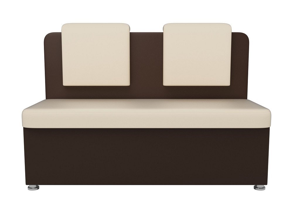 Кухонный прямой диван 2-х местный маккон экокожа бежевый коричневый preview 1