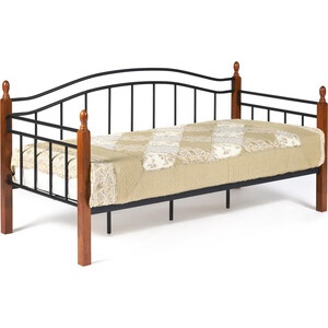 Кровать tetchair landler wood slat base, дерево гевея металл, 90x200 day bed , красный дуб черный preview 1